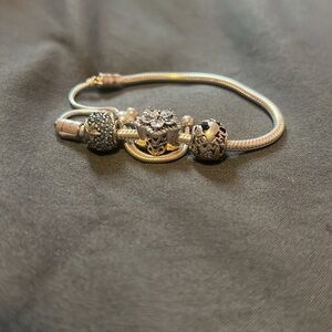 Pandora bracelet with charms